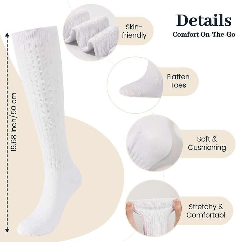 Pleneal 3 Pairs Slouch Socks for Women, Long Slouchy Scrunch Socks, Knit Chunky Boot Sock - Image 4